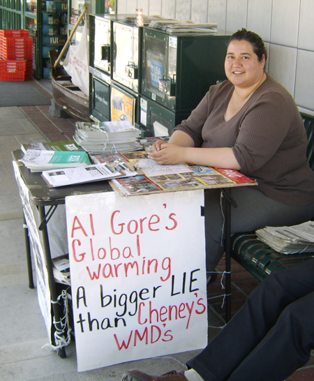 Al Gore Global Warming protest signup table, Irvine California 13 March 2007